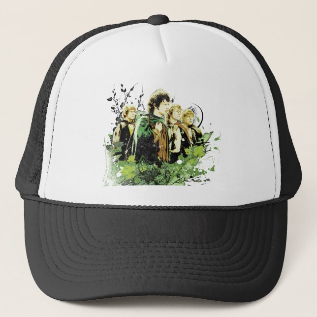 FRODO™ with Hobbits Vector Collage Trucker Hat (Front)