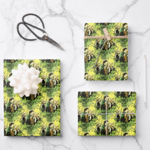 FRODO™ with Hobbits Vector Collage Wrapping Paper Sheet