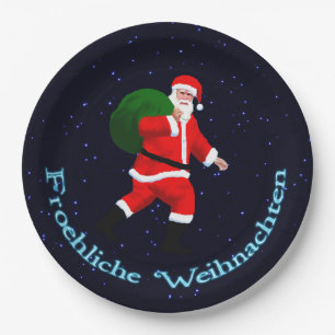 Froehliche Weihnachten - Santa Claus Paper Plate