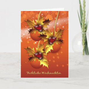 Froehliche Weihnachten Stylish German Christmas Holiday Card