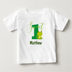 Frog 1st birthday Custom Monogram Sweet One Cute Baby T-Shirt