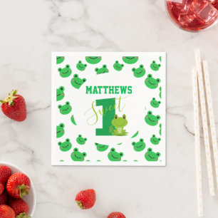 Frog 1st Birthday party Napkin