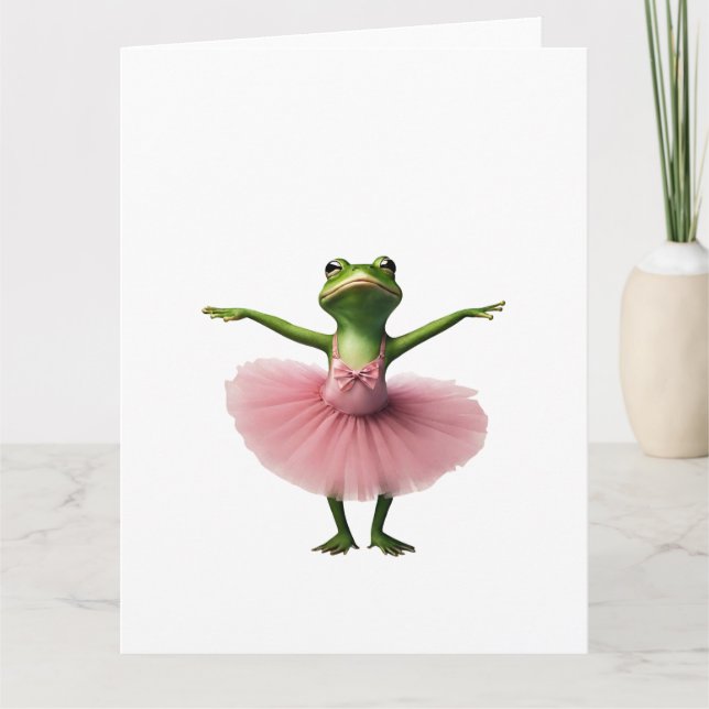 Frog 2 ballerina, frog, dancer, toad, Ai generated Card (Front)