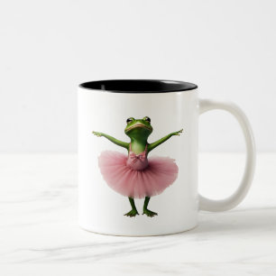 Frog 2 ballerina, frog, dancer, toad, Ai generated Two-Tone Coffee Mug