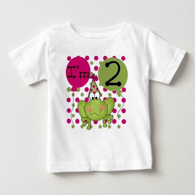 Frog 2nd Birthday Pink Baby T-Shirt (Front)