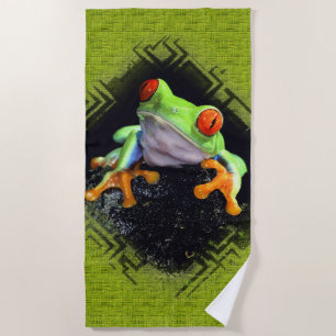 Frog 3 Bordered Beach Towels