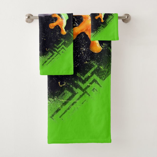 Frog 3 Bordered  Towel Set (Insitu)