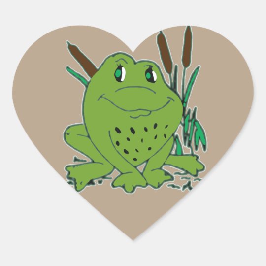 Frog 3 heart sticker