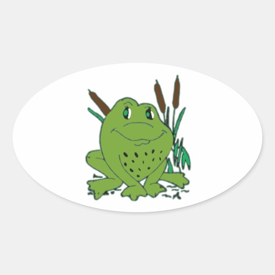 Frog 3 oval sticker