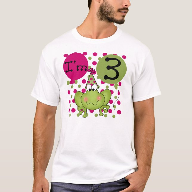 Frog 3rd Birthday (pink) T-Shirt (Front)