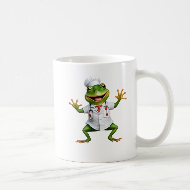 Frog 5 nurse, frog, medic, toad, Ai generated Coffee Mug (Right)