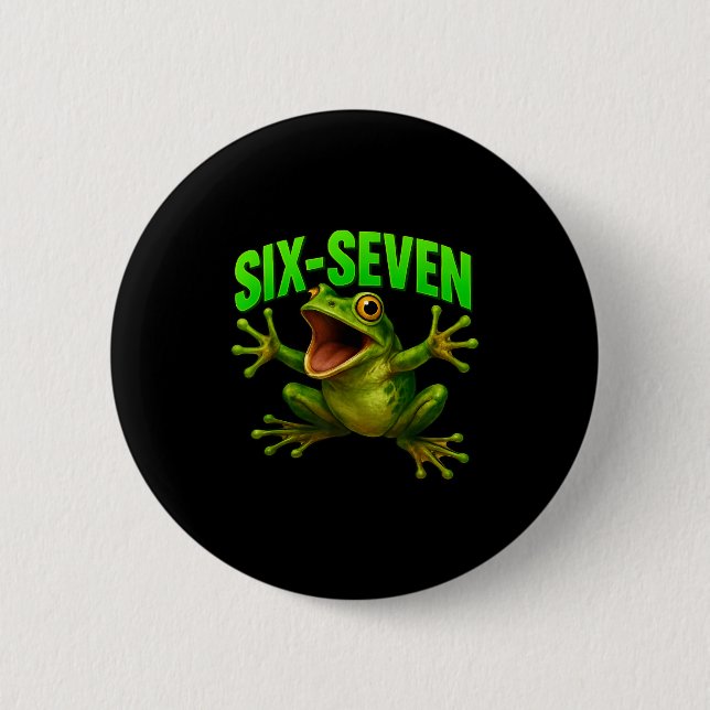 Frog 67 Meme Six Seven Funny Gen Alpha  6 Cm Round Badge (Front)