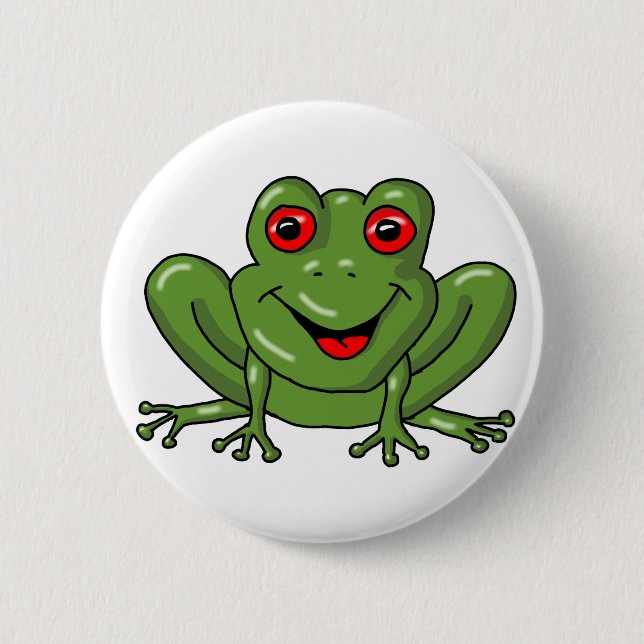 frog 6 cm round badge (Front)