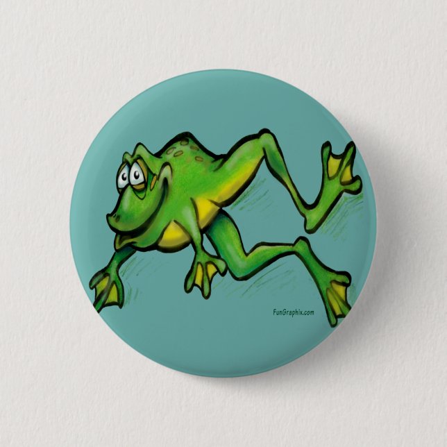 Frog 6 Cm Round Badge (Front)
