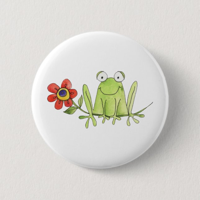 Frog 6 Cm Round Badge (Front)