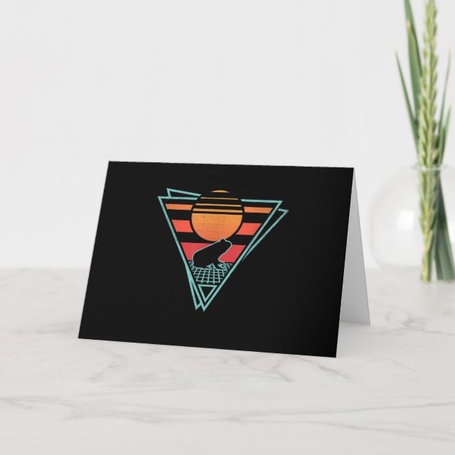 Frog 80s EDM Synthwave Gift Holiday Card (Front)