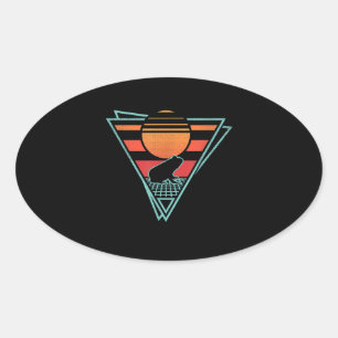 Frog 80s EDM Synthwave Gift Oval Sticker