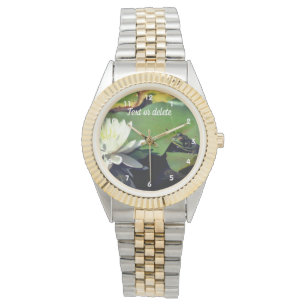 Frog Admiring Water Lily Personalised  Watch