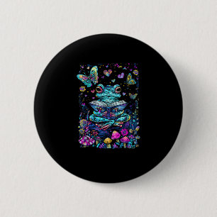 Frog Aesthetic Cottagecore Goblincore Reading 6 Cm Round Badge
