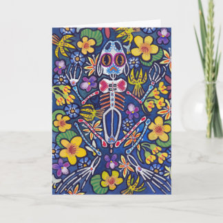Frog among flowers card