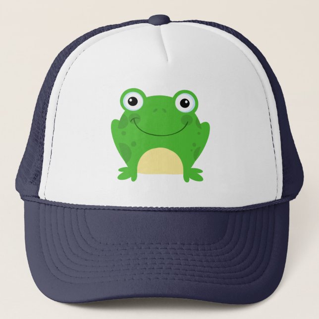 Frog Amphibian Green Cute Trucker Hat (Front)