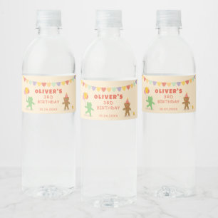 Frog and Bear Birthday Party Water Bottle Label