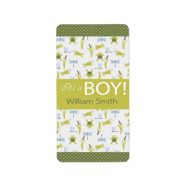Frog and Dragonfly Mini Hershey Bar Label (Front)