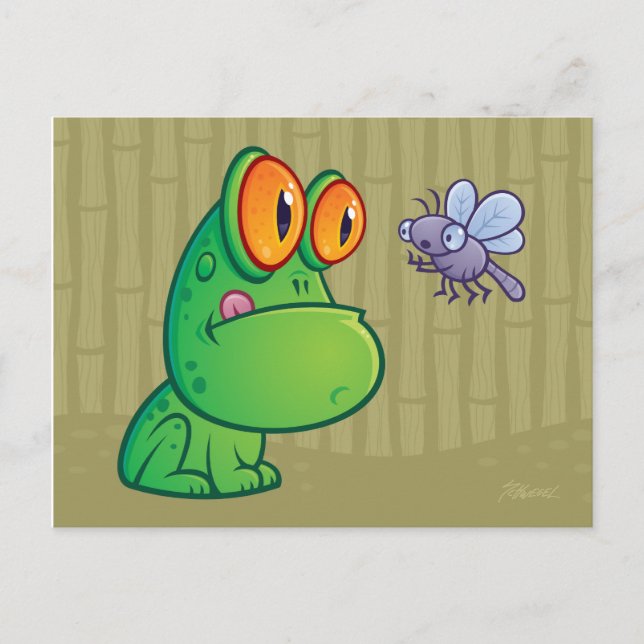 Frog and Dragonfly Postcard (Front)