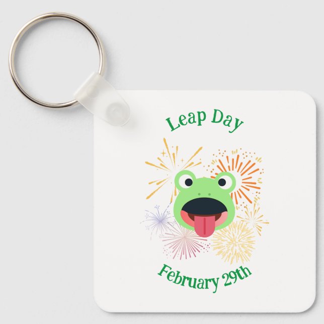 Frog and Fireworks Design Key Ring (Front)