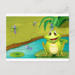Frog and flies postcard