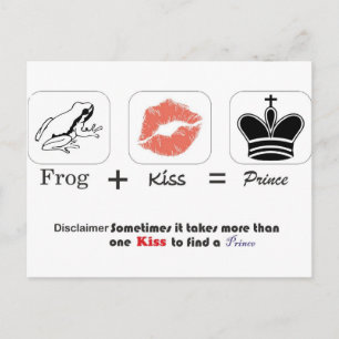frog and kiss postcard