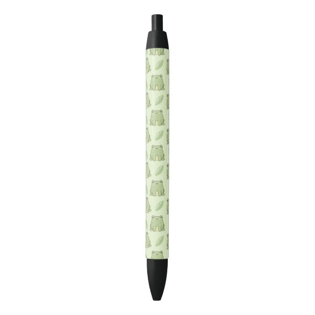 Frog And Leaf Pattern Black Ink Pen (Front Vertical)
