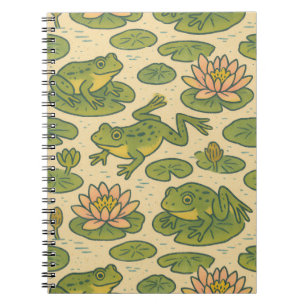 Frog and Lili pads Waterlilies Frogs               Notebook
