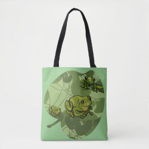 Frog and Lily Pad Tote Bag