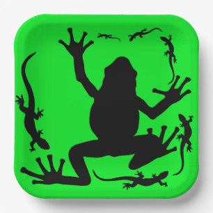 Frog and Lizards Paper Plate