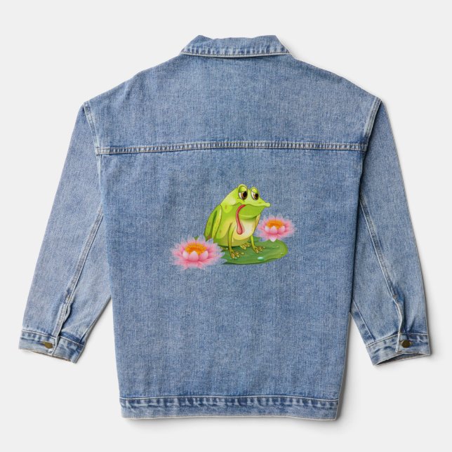 Frog and Lotus Denim Jacket (Back)