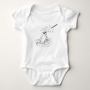 Frog and Magic Wand Sketch Baby Bodysuit