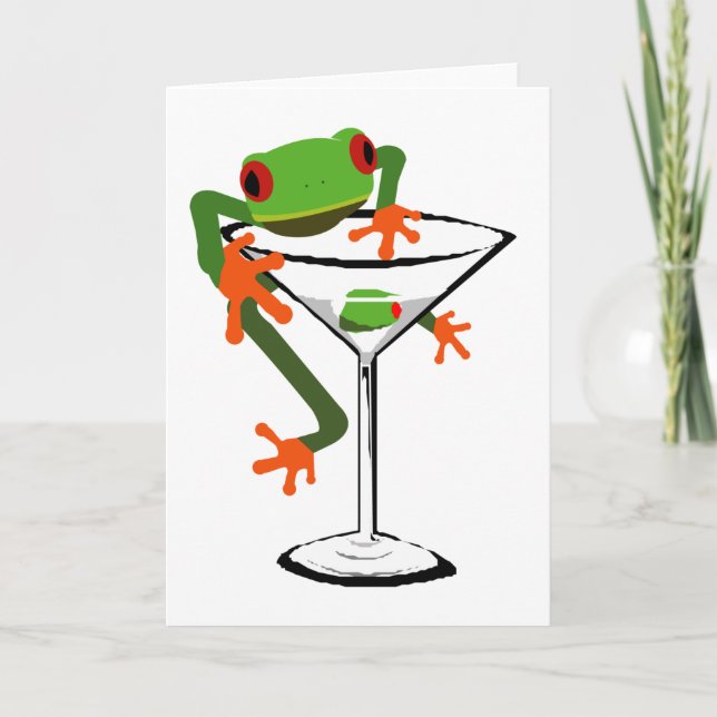 Frog and Martini Card (Front)