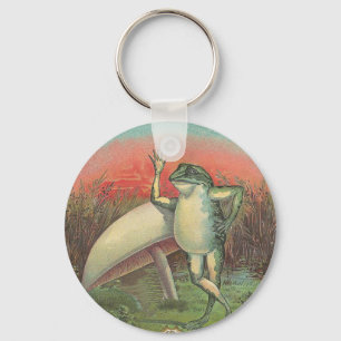Frog and Mushroom Key Ring