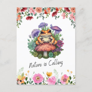 Frog and Mushroom Postcard