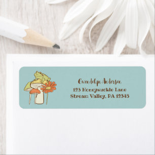 Frog and Mushrooms Cottagecore Return Address Label