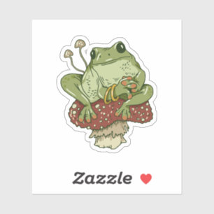 Frog and Mushrooms Cute Cottagecore Funny Toad