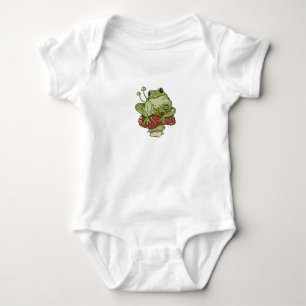 Frog and Mushrooms Cute Cottagecore Funny Toad Baby Bodysuit