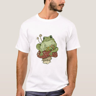 Frog and Mushrooms Cute Cottagecore Funny Toad T-Shirt