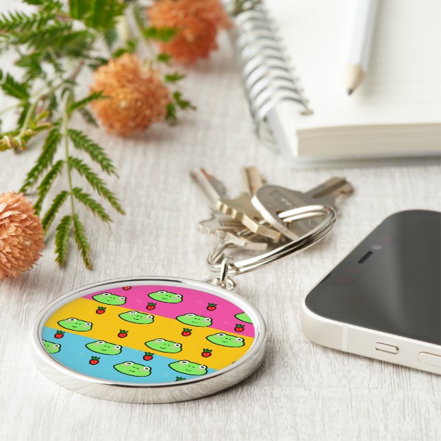 Frog and Strawberry Lover Key Ring (Side)