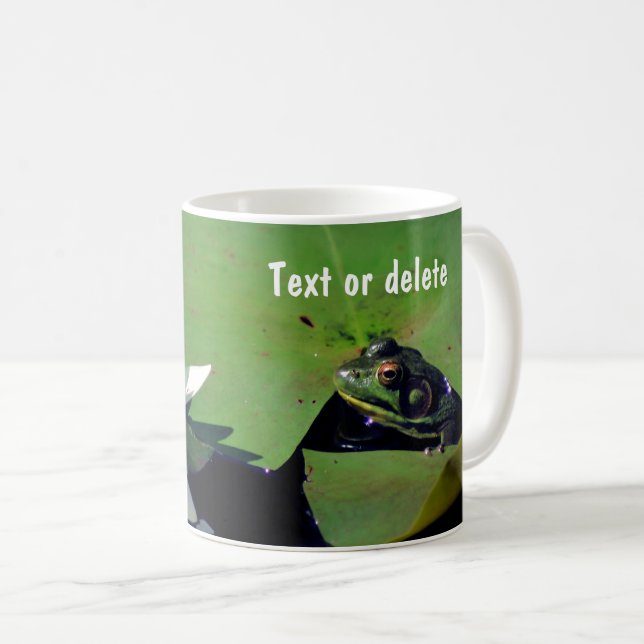 Frog And Water Lily Flower Personalised Coffee Mug (Front Right)