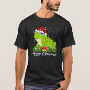 Frog Animal Lover Matching Santa Hat Frog Christma T-Shirt