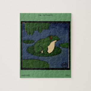 Frog - Antiquarian, Colourful Book Illustration Jigsaw Puzzle