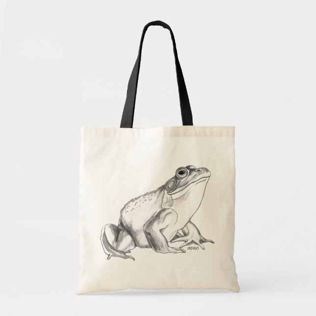 Frog Art Bags Bullfrog Art Tote Shopping Bag (Front)