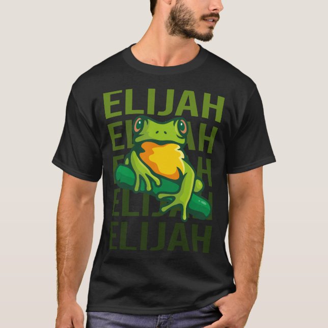Frog Art - Elijah Name T-Shirt (Front)
